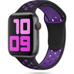 MobaxAksesuar Apple Watch 10 42mm - 38/40/41mm Kordon Nike Spor Kordon 2/3/4/5/6/se/7/8/9 - Siyah - Mor - Ap 10/11 42/38-40-41mm