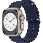 MobaxAksesuar Apple Watch 10 42mm - 38/40/41mm Kordon Ocean Silikon Kordon 2/3/4/5/6/se/7/8/9 - Lacivert - Ap 10/11 42/38-40-41mm