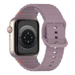 MobaxAksesuar Apple Watch 10/11 42mm-38/40/41mm Kordon Dekoratif Örgü Çizgili Spor Silikon Kayış 2/3/4/5/6/se/7/8/9 - Açık Mor - Ap 10/11 42/38-40-41mm