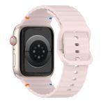 MobaxAksesuar Apple Watch 10/11 42mm-38/40/41mm Kordon Dekoratif Örgü Çizgili Spor Silikon Kayış 2/3/4/5/6/se/7/8/9 - Pembe - Ap 10/11 42/38-40-41mm