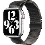 MobaxAksesuar Apple Watch 10/11 42mm-38/40/41mm Kordon Titanyum Kelebek Klipsli Milano Loop 121 2/3/4/5/6/se/7/8/9 - Ap 38mm - Siyah