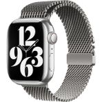 MobaxAksesuar Apple Watch 10/11 Serisi 42mm Kordon Titanyum Kelebek Klipsli Milano Loop 121 - Gri - App 10/11 42mm
