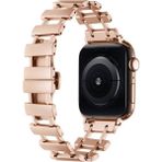 MobaxAksesuar Apple Watch 10/11 Serisi 46mm Kordon Merdiven Dizayn Metal Kordon 96 - Ap 42mm - Rose Gold