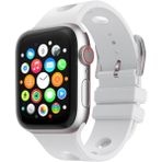 MobaxAksesuar Apple Watch 40MM Kordon Scuba Diving Dalgıç Silikon Band 147 - Beyaz - Ap 40mm