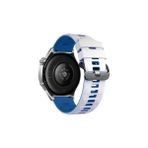 MobaxAksesuar Apple Watch 44/45/46/49MM Kordon Çift Renk Çizgili Band 2/3/4/5/6/se/7/8/9/10/11/ultra - Beyaz - Mavi - App 44/45/46/49mm