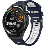 MobaxAksesuar Apple Watch 44/45/46/49mm Kordon Çift Renk Çizgili Band 2/3/4/5/6/se/7/8/9/10/11/Ultra - Lacivert - App 44/45/46/49mm