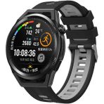 MobaxAksesuar Apple Watch 44/45/46/49mm Kordon Çift Renk Çizgili Band 2/3/4/5/6/se/7/8/9/10/11/Ultra - Siyah - Gri - App 44/45/46/49mm