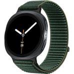 MobaxAksesuar Apple Watch 44/45/46/49mm Kordon Dalgalı Cırt Cırt Hasır Kordon 2/3/4/5/6/se/7/8/9/10/11/ultra - Ap Ultra 49mm - Koyu Yeşil