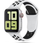 MobaxAksesuar Apple Watch 44/45/46/49mm Kordon Delikli Spor Kordon 2/3/4/5/6/se/7/8/9/10/11/ultra - Beyaz - Siyah - Ap 42-44-45-46-49mm