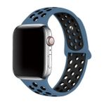 MobaxAksesuar Apple Watch 44/45/46/49mm Kordon Delikli Spor Kordon 2/3/4/5/6/se/7/8/9/10/11/ultra - Mavi - Siyah - Ap 42-44-45-46-49mm