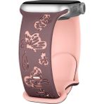 MobaxAksesuar Apple Watch 44/45/46/49mm Kordon Kelebek Desen Yumuşak Silikon Kordon 2/3/4/5/6/se/7/8/9/10/11/ultra - Klbk-Ap 42-44-45-46-49mm - Açık Mor