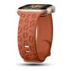 MobaxAksesuar Apple Watch 44/45/46/49mm Kordon Leopar Desen Yumuşak Silikon Kordon 2/3/4/5/6/se/7/8/9/10/11/ultra - Kahverengi - Ap 42-44-45-46-49mm