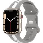 MobaxAksesuar Apple Watch 44/45/46/49mm Kordon Line Ayarlanır Spor Kordon 2/3/4/5/6/se/7/8/9/10/11/ultra - Gri Beyaz - Ap 42-44-45-46-49mm