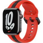 MobaxAksesuar Apple Watch 44/45/46/49mm Kordon Line Ayarlanır Spor Kordon 2/3/4/5/6/se/7/8/9/10/11/ultra - Kırmızı - Siyah - Ap 42-44-45-46-49mm