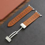 MobaxAksesuar Apple Watch 44/45/46/49MM Kordon Magnetli Pu Deri Kordon 2/3/4/5/6/se/7/8/9/10/11/ultra - Apricot Peach - Ap 42-44-45-46-49mm