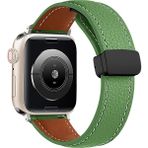 MobaxAksesuar Apple Watch 44/45/46/49mm Kordon Magnetli PU Deri Kordon 2/3/4/5/6/se/7/8/9/10/11/ultra - Koyu Yeşil - Ap 42-44-45-46-49mm