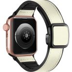 MobaxAksesuar Apple Watch 44/45/46/49mm Kordon Magnetli PU Deri Kordon 2/3/4/5/6/se/7/8/9/10/11/ultra - Starlight - Ap 42-44-45-46-49mm
