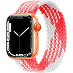 MobaxAksesuar Apple Watch 44/45/46/49mm Kordon Medium Örgü Solo Loop Kordon 32 147mm 2/3/4/5/6/se/7/8/9/10/11/ultra - Kırmızı - Beyaz - Ap 42-44-45-46-49mm