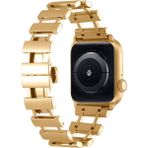 MobaxAksesuar Apple Watch 44/45/46/49mm Kordon Merdiven Dizayn Metal Kordon 96 2/3/4/5/6/se/7/8/9/10/11/ultra - Ap 44mm - Gold