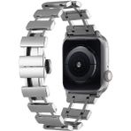 MobaxAksesuar Apple Watch 44/45/46/49mm Kordon Merdiven Dizayn Metal Kordon 96 2/3/4/5/6/se/7/8/9/10/11/ultra - Ap 44mm - Gümüş