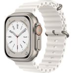 MobaxAksesuar Apple Watch 44/45/46/49mm Kordon Ocean Silikon Kordon 2/3/4/5/6/se/7/8/9/10/11/ultra - Beyaz - Ap 42-44-45-46-49mm