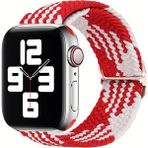 MobaxAksesuar Apple Watch 44/45/46/49mm Kordon Örgü Tokalı Kordon 2/3/4/5/6/se/7/8/9/10/11/ultra - Kırmızı - Beyaz - Ap 42-44-45-46-49mm