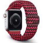 MobaxAksesuar Apple Watch 44/45/46/49mm Kordon Örgü Tokalı Kordon 2/3/4/5/6/se/7/8/9/10/11/ultra - Kırmızı - Siyah - Ap 42-44-45-46-49mm