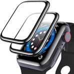MobaxAksesuar Apple Watch 44mm Full Ekran Nano Saat Koruyucu - Siyah - Apple Watch 44mm
