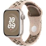 MobaxAksesuar Apple Watch 44mm Kordon 2023 Point Delikli Silikon Strap Kayış - Krem - Ap 44mm