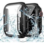 MobaxAksesuar Apple Watch 7/8/9 41mm Deniz Havuz için Su Geçirmez Ekran Koruyuculu Kasa Koruyucu - Ap 41mm - Siyah