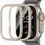 MobaxAksesuar Apple Watch Ultra 1/2/3 49MM High Glass Kolay Cam Ekran Koruyucu - Ap Ultra 49mm - Titanyum