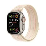 MobaxAksesuar Apple Watch Ultra 1/2/3 49mm Kordon 2023 Point Hasır Kordon Strap Kayış - Ap Ultra 49mm - Starlight - Pembe