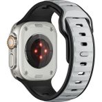 MobaxAksesuar Apple Watch Ultra 1/2/3 49MM Kordon Oval Silikon Desen Renkli Band 135 - Gümüş - Siyah - Ap Ultra 49mm