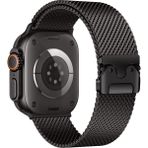 MobaxAksesuar Apple Watch Ultra 1/2/3 49mm Kordon Titanyum Kelebek Klipsli Milano Loop 121 - Ap Ultra 49mm - Siyah