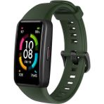 Mobaxaksesuar Huawei Band 6 Kordon 1-1 Uyumlu Silikon Kopçaklı Kordon Koyu Yeşil - Huw Band 6