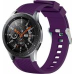 MobaxAksesuar Huawei Watch GT 6/5/4/3/2 Pro 46mm Ultimate SE Elite Kordon Çizgili Silikon Kordon - Mürdüm - Huw 22mm