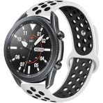 MobaxAksesuar Huawei Watch GT 6/5/4/3/2 Pro 46mm Ultimate SE Elite Kordon Delikli Spor Kordon - Beyaz - Siyah - Huw 22mm