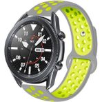 MobaxAksesuar Huawei Watch GT 6/5/4/3/2 Pro 46mm Ultimate SE Elite Kordon Delikli Spor Kordon - Gri - Sarı - Huw 22mm