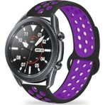 MobaxAksesuar Huawei Watch GT 6/5/4/3/2 Pro 46mm Ultimate SE Elite Kordon Delikli Spor Kordon - Siyah - Mor - Huw 22mm