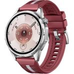 MobaxAksesuar Huawei Watch Gt 6/5/4/3/2 Pro 46MM Ultimate Se Elite Kordon Lansman Kumaş Dikişli Silikon 102 - Bordo - Huw 22mm