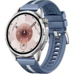 MobaxAksesuar Huawei Watch Gt 6/5/4/3/2 Pro 46MM Ultimate Se Elite Kordon Lansman Kumaş Dikişli Silikon 102 - Lacivert - Beyaz - Huw 22mm