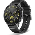MobaxAksesuar Huawei Watch GT 6/5/4/3/2 Pro 46mm Ultimate SE Elite Kordon Lansman Kumaş Dikişli Silikon 102 - Siyah - Huw 22mm