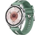 MobaxAksesuar Huawei Watch Gt 6/5/4/3/2 Pro 46MM Ultimate Se Elite Kordon Lansman Kumaş Dikişli Silikon 102 - Yeşil - Beyaz - Huw 22mm