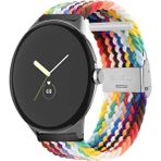 MobaxAksesuar Huawei Watch GT 6/5/4/3/2 Pro 46mm Ultimate SE Elite Kordon Metal Klipsli Flexi Örgü - Gökkuşağı - Huw 22mm