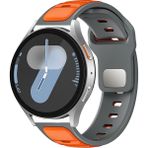 MobaxAksesuar Huawei Watch GT 6/5/4/3/2 Pro 46mm Ultimate SE Elite Kordon Oval Silikon Desen Renkli Band 135 - Gri - Turuncu - Huw 22mm