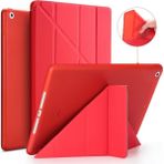 MobaxAksesuar iPad 2 3 4 Kılıf Trifolding Arkası Silikon Smart A1395 A1396 A1397 A1416 A1430 A1403 A1458 A1459-460 - iPad 2-3-4 - Kırmızı