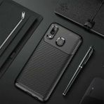 MobaxAksesuar Samsung Galaxy A10S Kılıf Karbon Silikon Case Siyah - Glx A10s