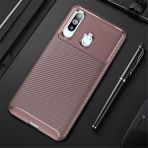 MobaxAksesuar Samsung Galaxy A20S Kılıf Karbon Silikon Case Kahverengi - Glx A20s