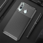 MobaxAksesuar Samsung Galaxy A20S Kılıf Karbon Silikon Case Siyah - Glx A20s