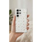 MobaxAksesuar Samsung Galaxy S25 Ultra Kılıf Küçük Çiçek Dallar Desenli Parlak Silikon Kapak Bs1 - Beyaz - Glx S25Ultra